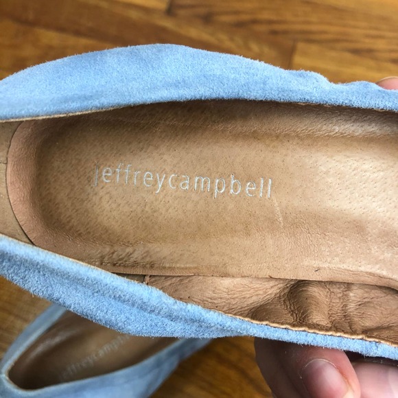 Jeffrey Campbell Baby Blue Suede Bitsie Pumps Heel Size 7.5 - Picture 7 of 10